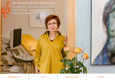 Die Website von Hautärztin Dr. Frauenärztin Dr. Roswitha Binder-Weinberger